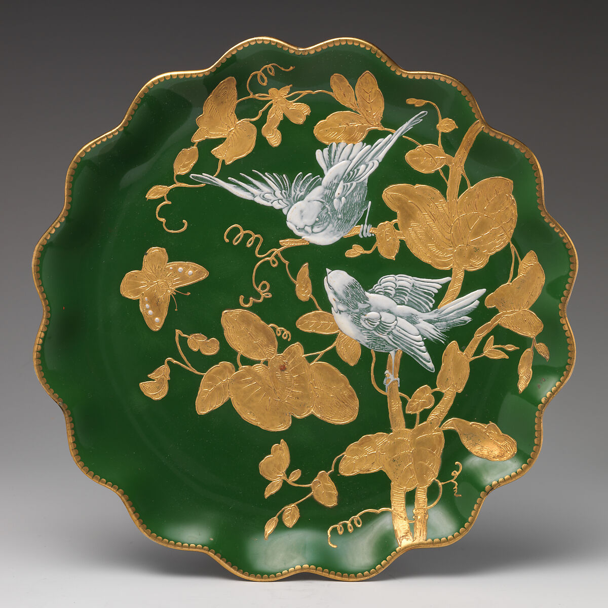 Scalloped rim charger, Coalport (British, ca. 1799–1926), Porcelain, British, Coalport 