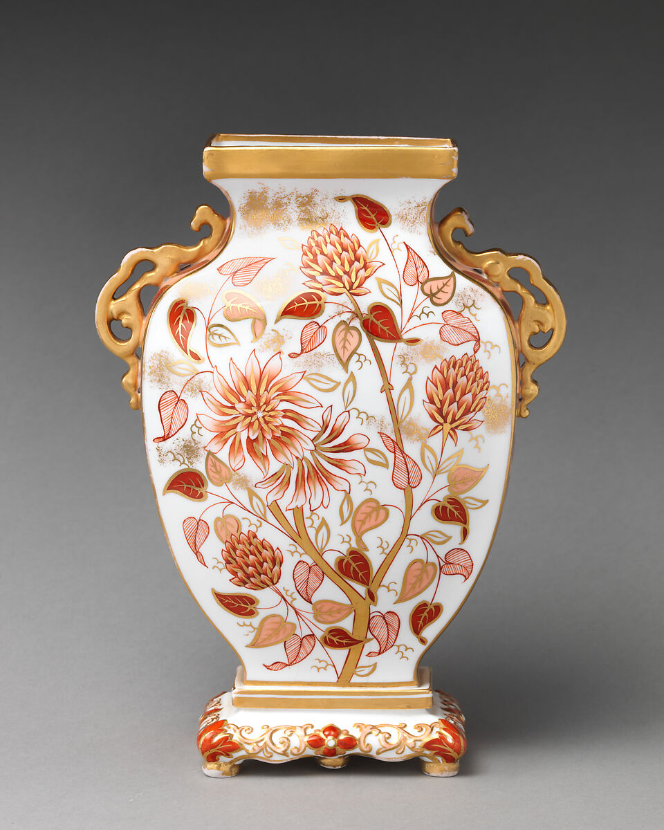 Vase (one of a pair), Copeland (British, 1833–1970), Bone china with enamel decoration and gilding, British, Stoke-on-Trent