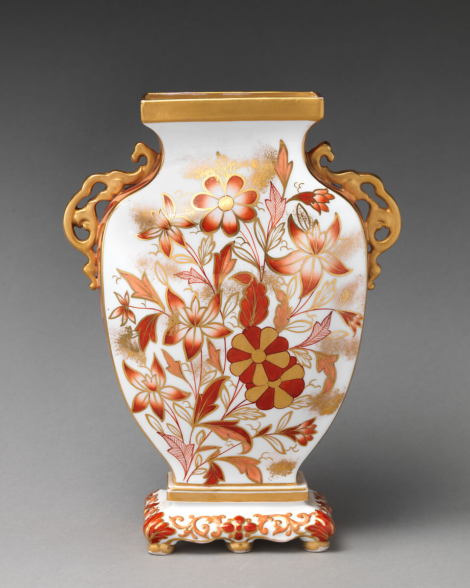 Vase (one of a pair), Copeland (British, 1833–1970), Bone china with enamel decoration and gilding, British, Stoke-on-Trent
