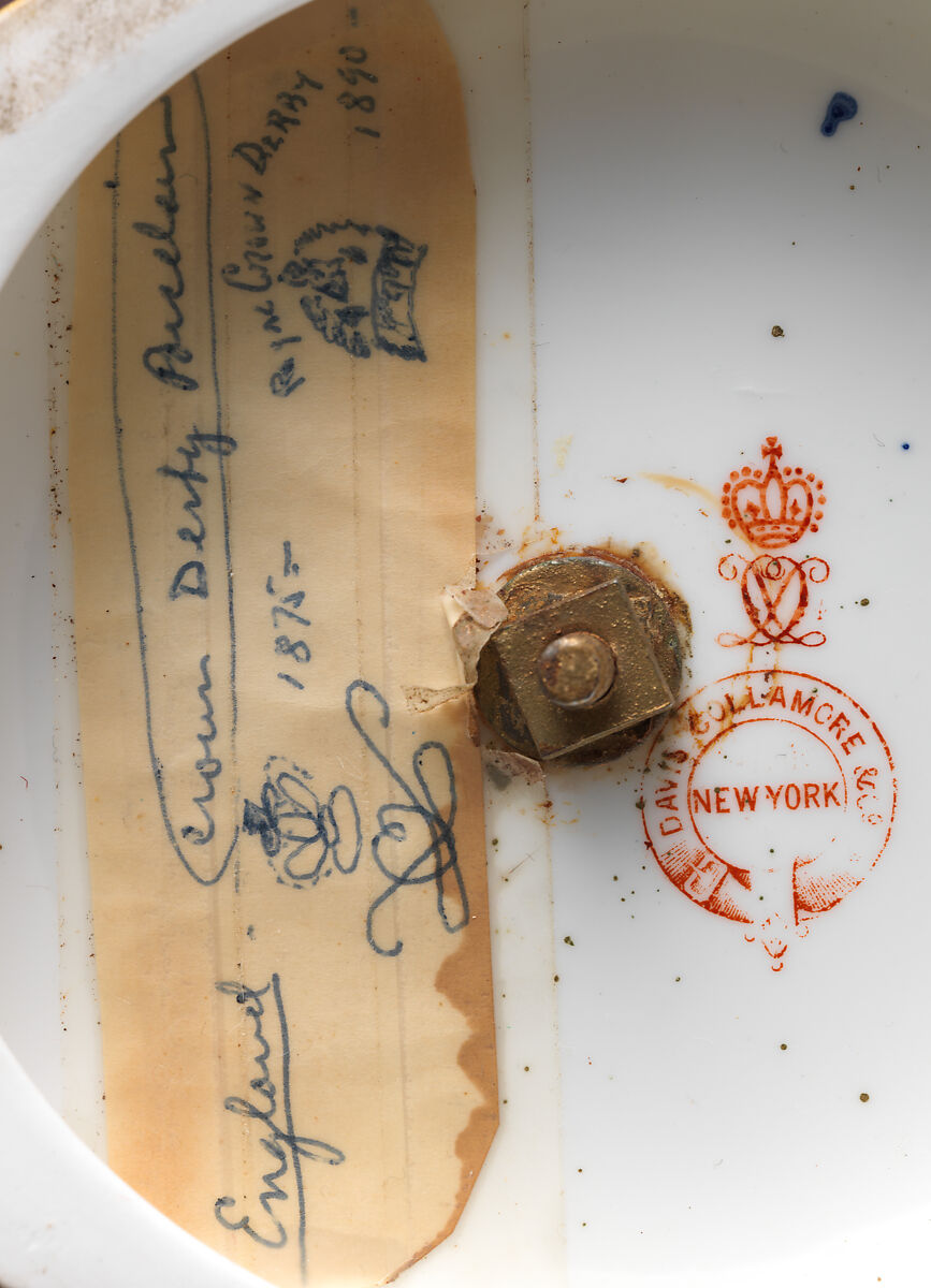 "Alhambra" vase with lid, Crown Derby (British, 1750–present), Bone china with enamel decoration and gilding, British, Derby