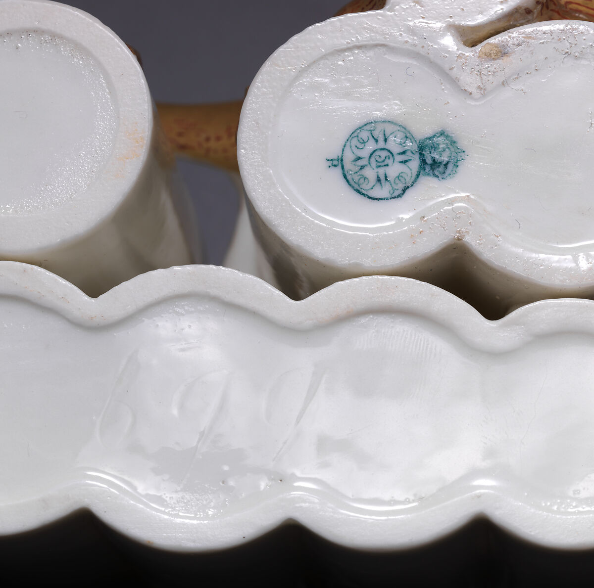 Bamboo vase with flowering cherry blossoms, Worcester factory (British, 1751–2008), Bone china "ivory porcelain" with gilding, British, Worcester