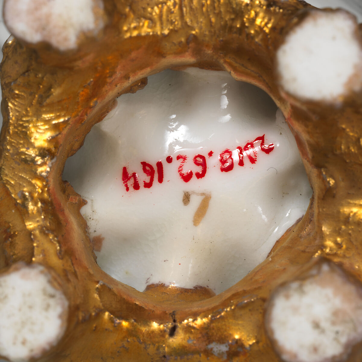 Miniature Vase in the form of cactus or succulent, Moore Brothers (British, 1870–1905), Bone china with enamel decoration and gilding, British, Longton