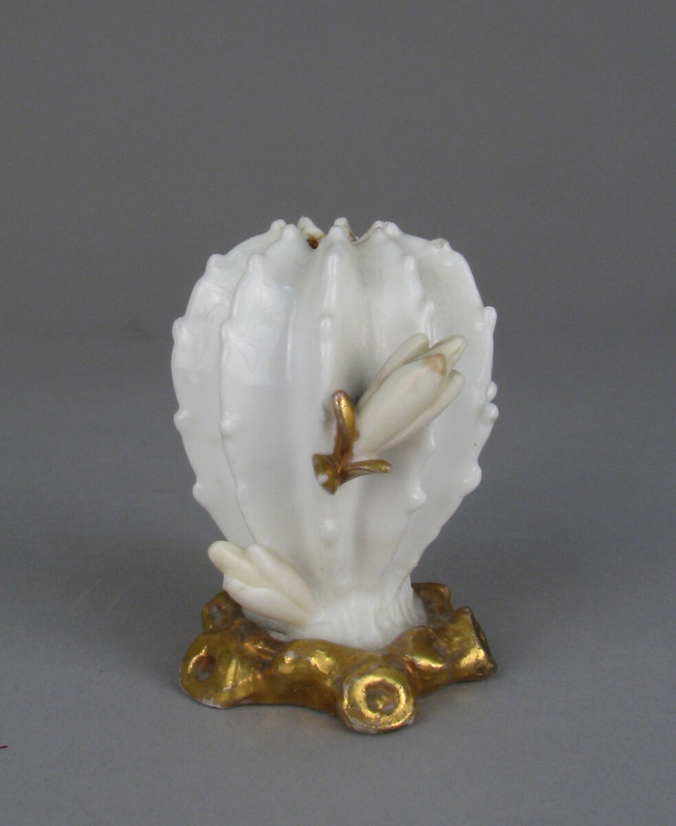 Miniature Vase in the form of cactus or succulent, Moore Brothers (British, 1870–1905), Porcelain, British, Longton