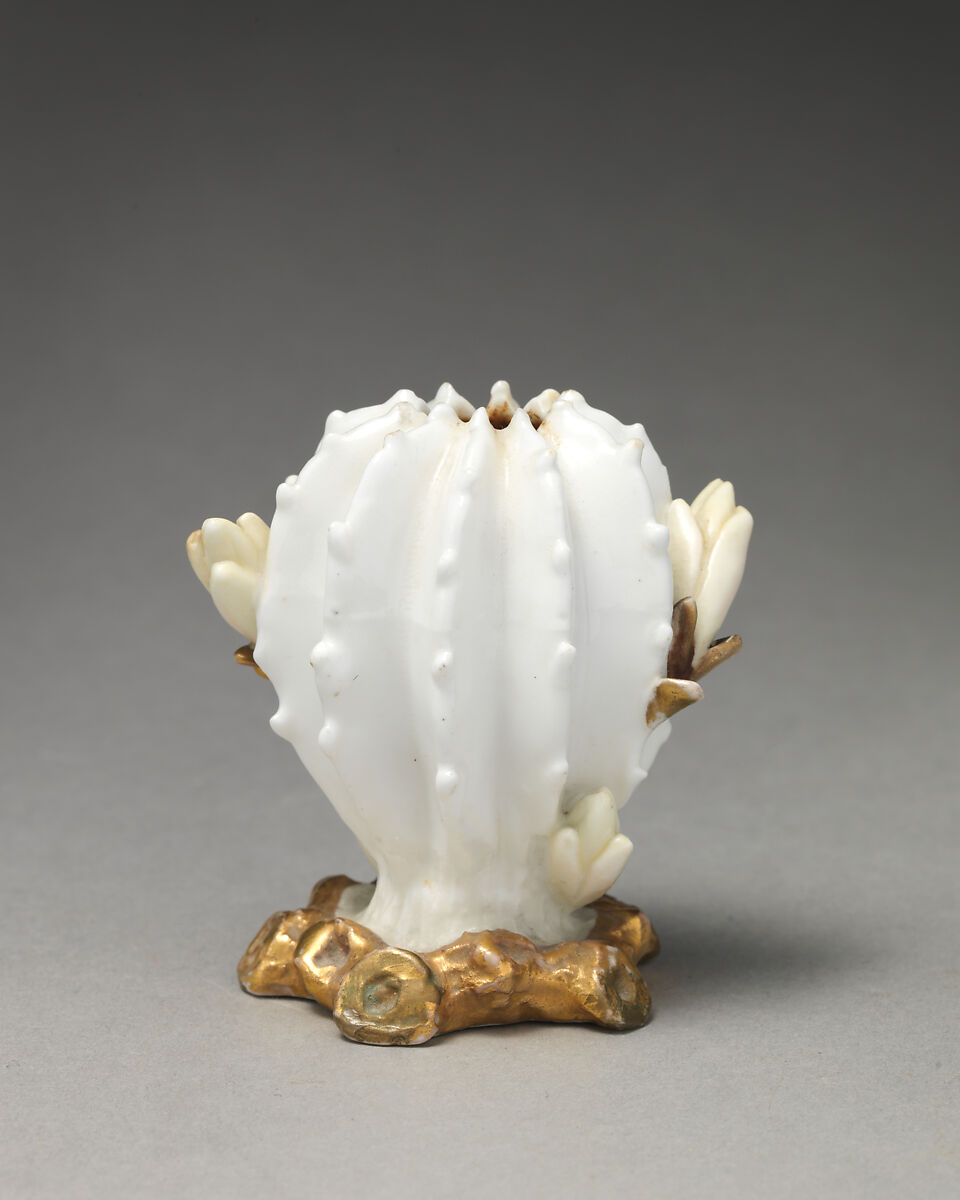 Miniature Vase in the form of cactus or succulent, Moore Brothers (British, 1870–1905), Porcelain, British, Longton 