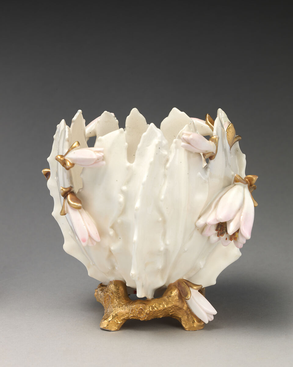 Cactus flower vase, Moore Brothers (British, 1870–1905), Bone china with enamel decoration and gilding, British, Longton 