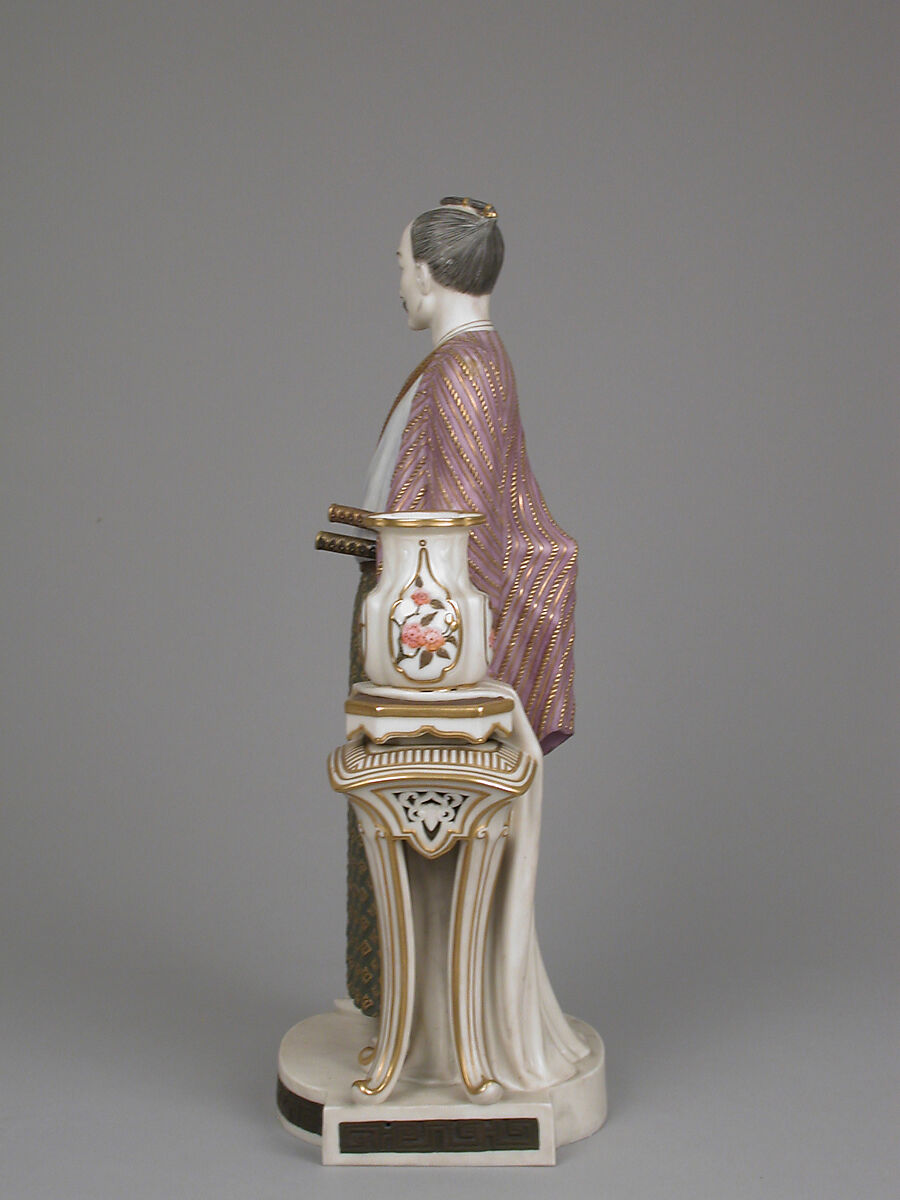 Figure of Japanese man, Worcester factory (British, 1751–2008), Bone china "ivory porcelain" with enamel decoration and gilding, British, Worcester
