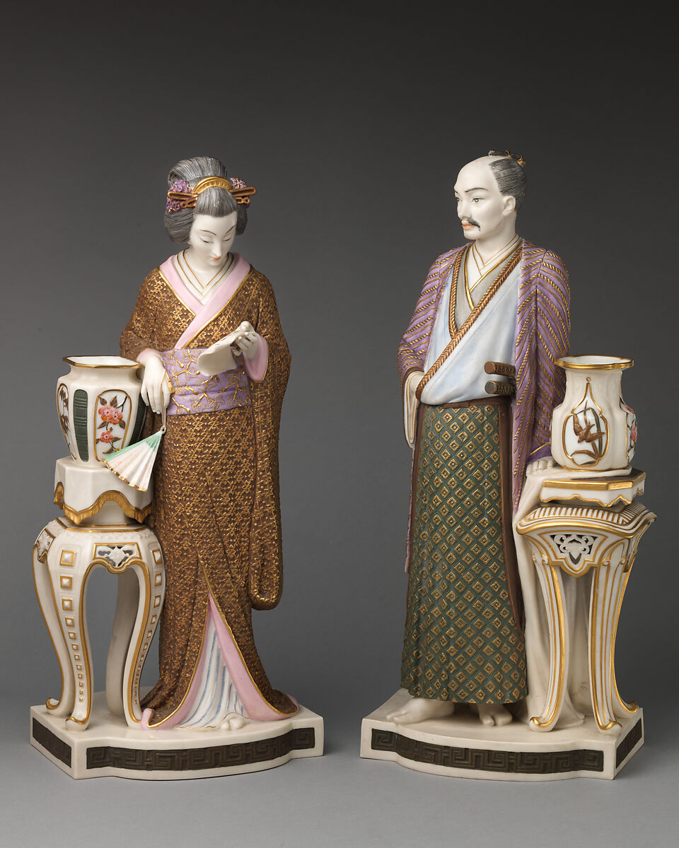 Figure of Japanese man, Worcester factory (British, 1751–2008), Bone china "ivory porcelain" with enamel decoration and gilding, British, Worcester