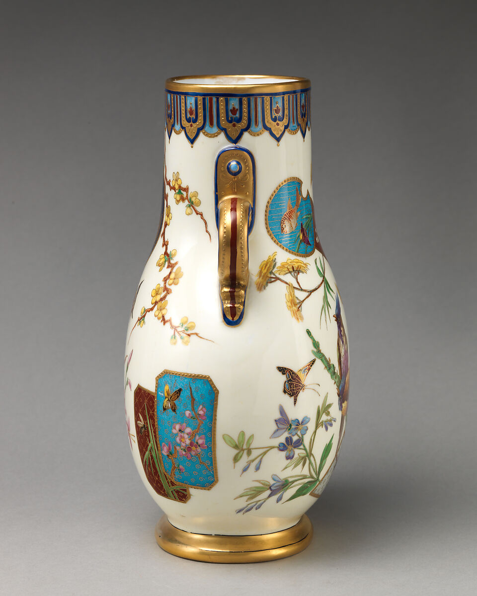 Vase with Aesthetic Japonisme birds, Minton(s) (British, Stoke-on-Trent, 1793–present), Bone china, British, Stoke-on-Trent, Staffordshire