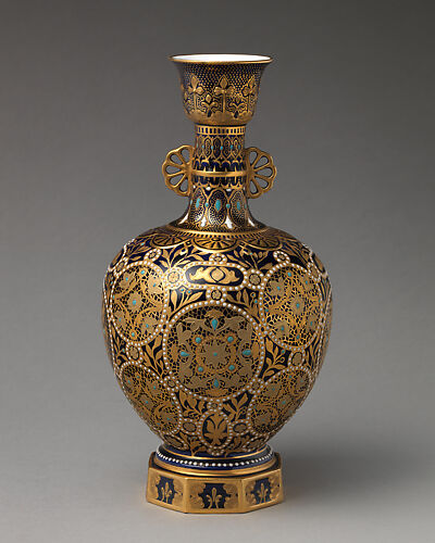 Vase with hexagonal foot (one of a pair)