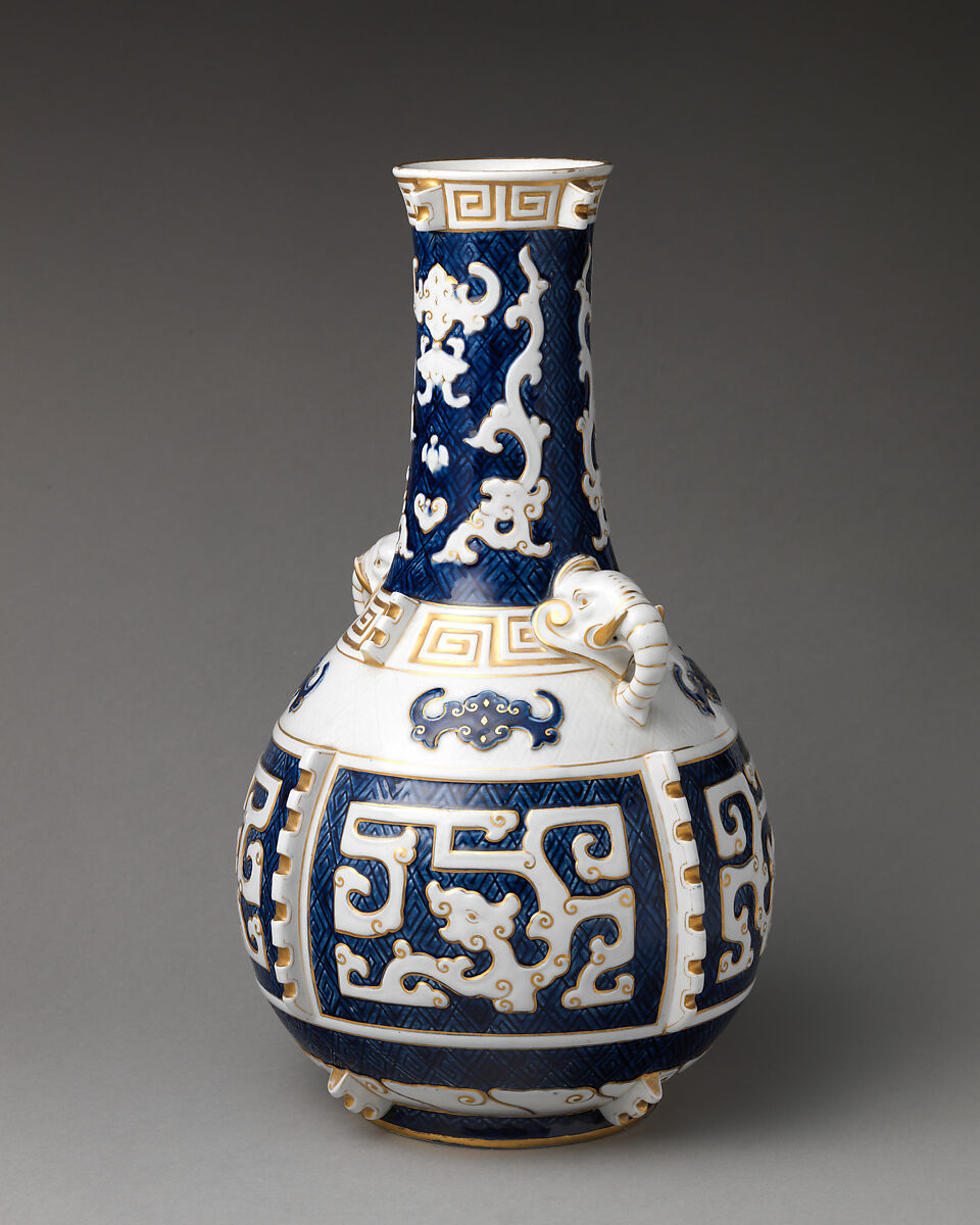 Vase, Worcester factory (British, 1751–2008), Earthenware, British, Worcester