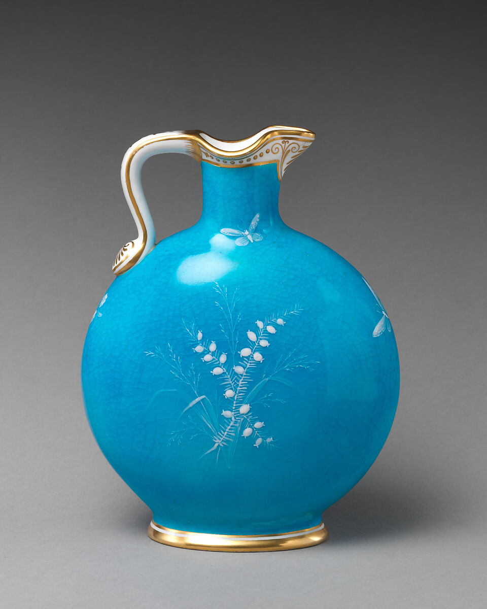 Ewer with bird and berry motif, Minton(s) (British, Stoke-on-Trent, 1793–present), Bone china, British, Stoke-on-Trent, Staffordshire