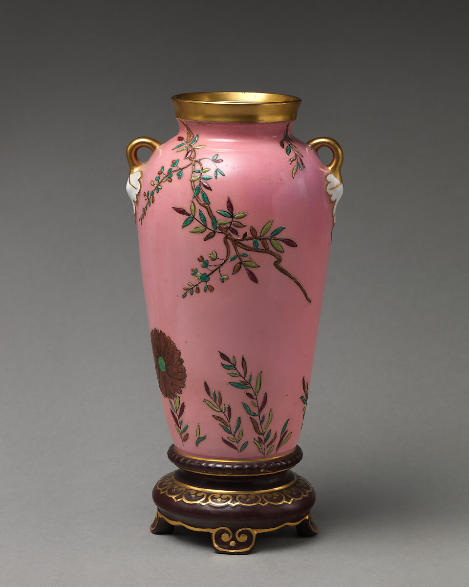 Vase with flowering branch motif (one of a pair), Minton(s) (British, Stoke-on-Trent, 1793–present), Porcelain, British, Stoke-on-Trent, Staffordshire