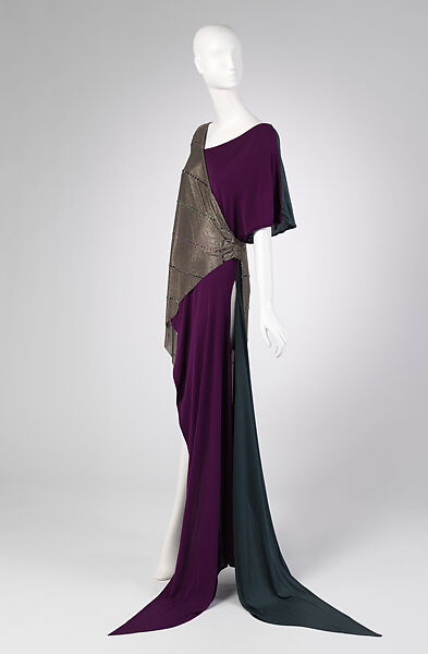 Dress, Gianni Versace (Italian, founded 1978), silk, metal, glass, Italian
