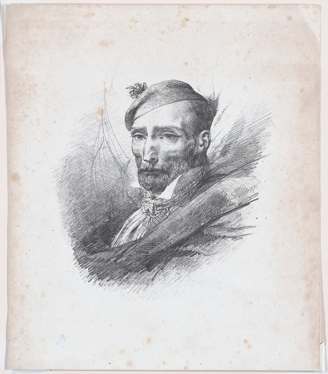 Portrait of Théodore Gericault, Léon Cogniet (French, Paris 1794–1880 Paris), Lithograph 