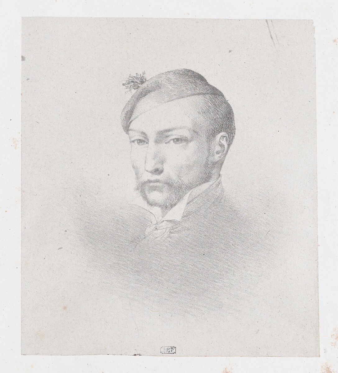 Portrait of Théodore Gericault, Léon Cogniet (French, Paris 1794–1880 Paris), Lithograph on chine collé 