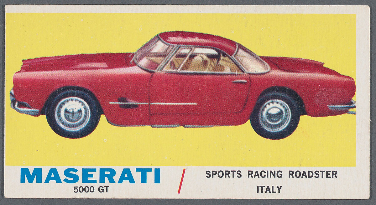 1961 Topps Sports Cars Card Series, Topps Chewing Gum Company (American, Brooklyn), Commercial lithograph