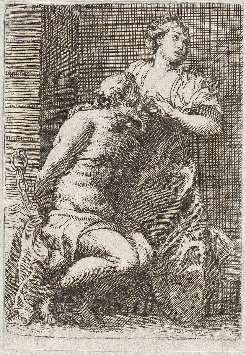 Cimon and Pero, Anonymous, Etching; reverse copy (undescribed) 