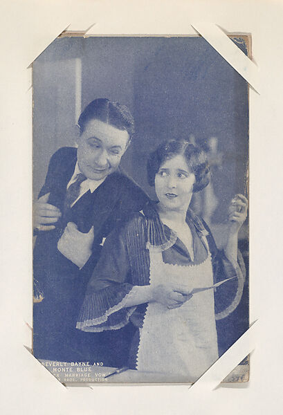 Beverly Bayne and Monte Blue in "Her Marriage Vow" from Scenes from Movies Exhibit Cards series (W404), Commercial color photolithograph 