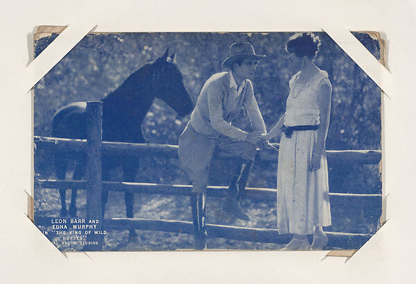 Leon Barr and Edna Murphy in "The King of Wild Horses" from Western Stars or Scenes Exhibit Cards series (W412), Commercial color photolithograph 