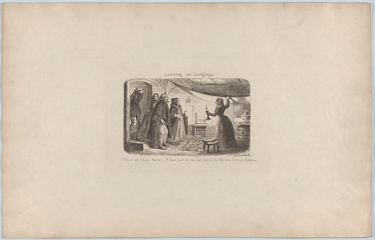 Looking for Lodgings, George Cruikshank (British, London 1792–1878 London), Etching 