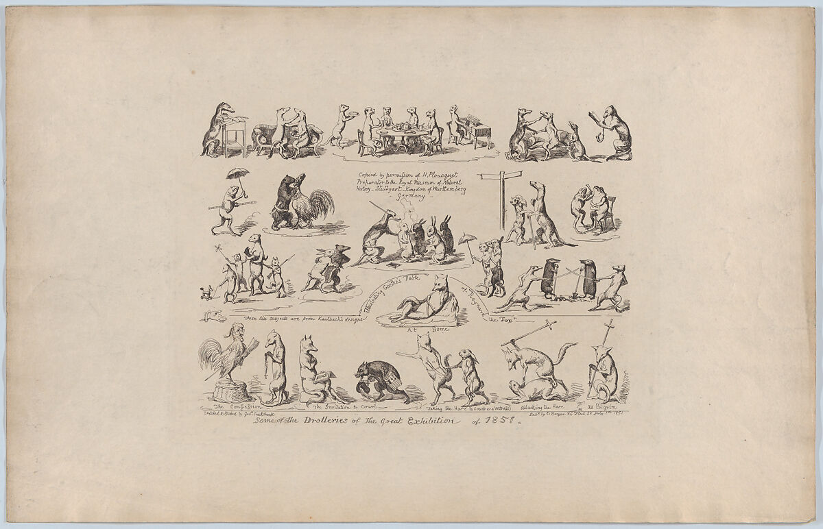 Some of the Drolleries of the Great Exhibition, George Cruikshank (British, London 1792–1878 London), Etching 