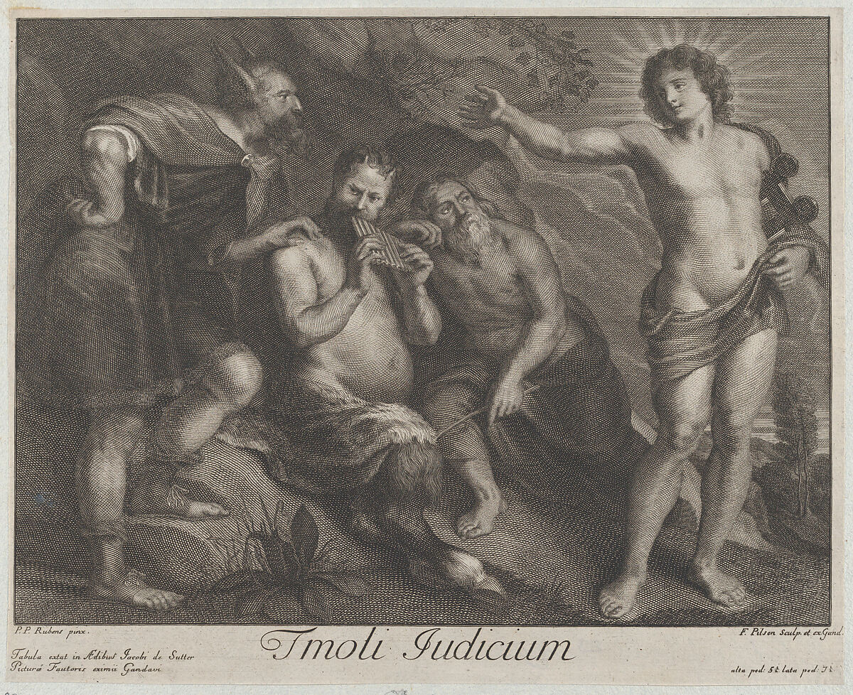 The Judgment of Midas, Frans Pilsen (Flemish, Ghent 1700–1784 Ghent), Engraving 