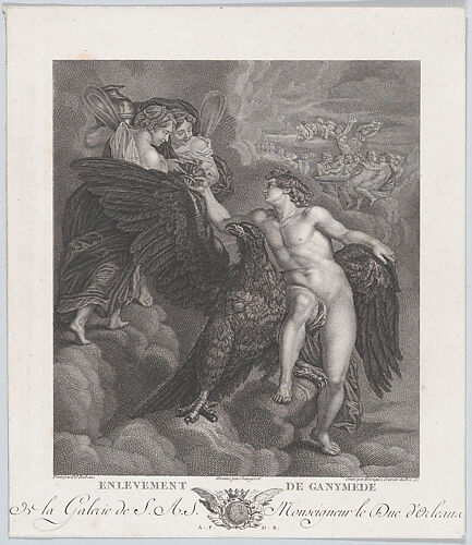 Ganymede, leaning on an eagle, receiving the cup from Hebe