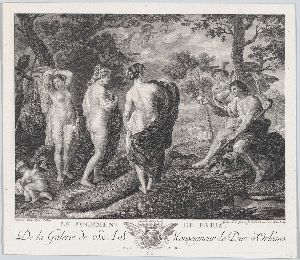 The Judgment of Paris, Jacques Couché (French, Gournay or Abbeville 1750 or 1759–1835 (?)), Etching and engraving 
