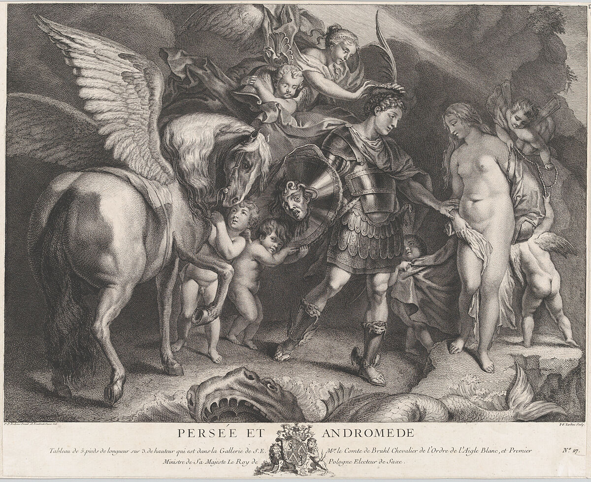 Perseus and Andromeda, Pierre François Tardieu (French, Paris 1711–1771 Paris), Etching and engraving 