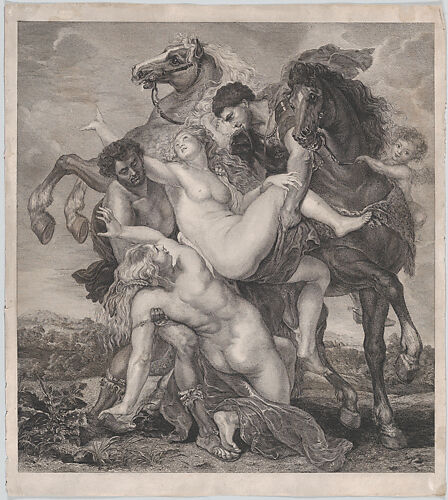 Phoebe and Hilaeria, the daughters of Leucippus, being abducted by Castor and Pollux