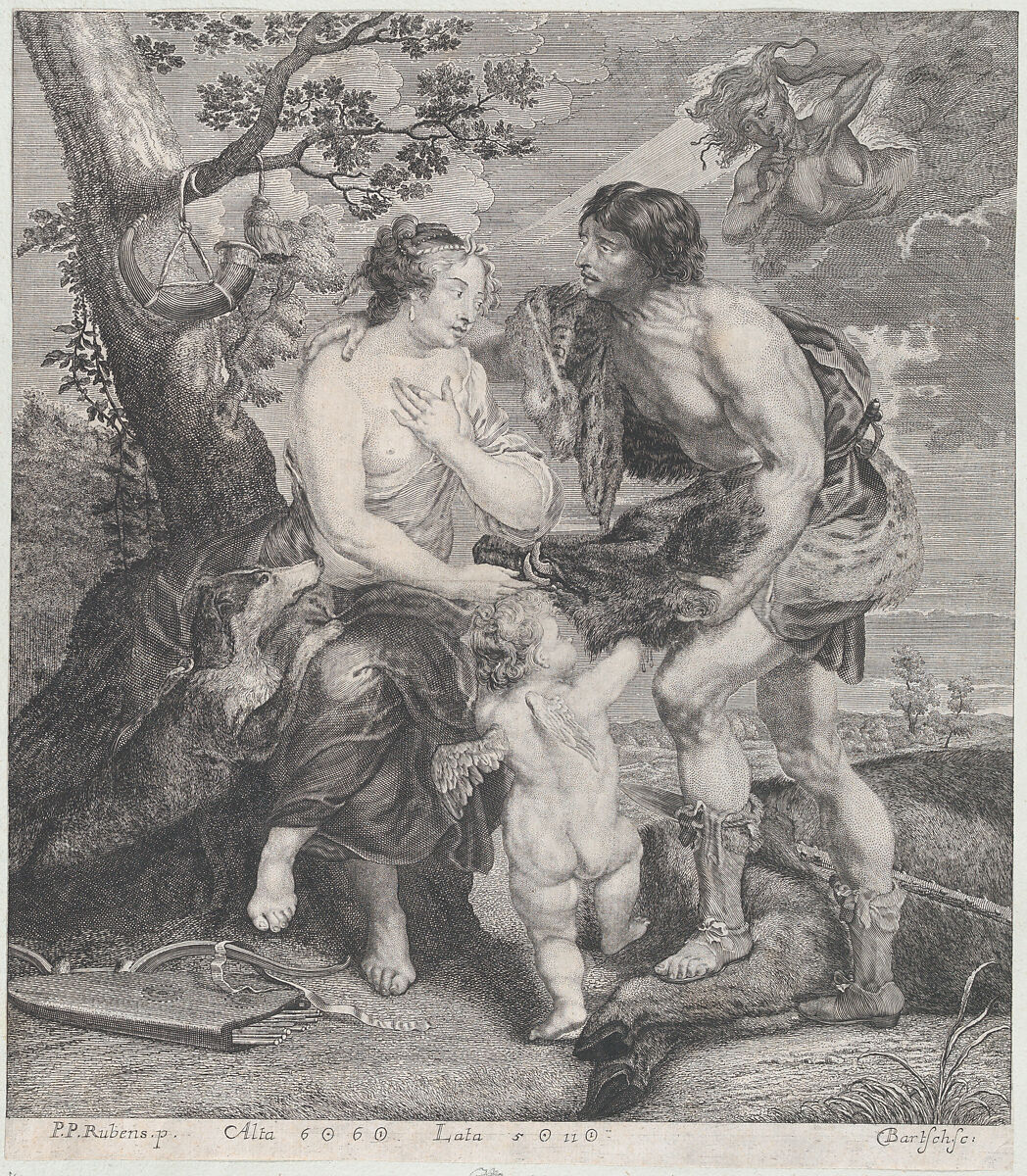 Atalanta and Meleager, Johann Gottfried Bartsch (German, active 1670–90), Etching 