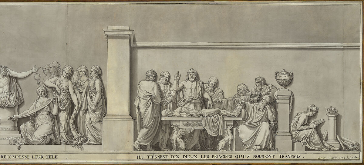 Louis XVI as the Benefactor of Surgery, Esprit Antoine Gibelin (French, Aix en Provence 1739–1813 Aix en Provence), Pen and black ink, brush and gray wash, over black chalk underdrawing