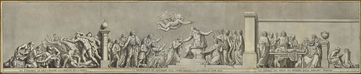 Louis XVI as the Benefactor of Surgery, Esprit Antoine Gibelin (French, Aix en Provence 1739–1813 Aix en Provence), Pen and black ink, brush and gray wash, over black chalk underdrawing