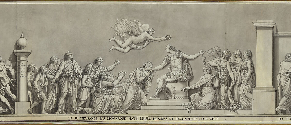 Louis XVI as the Benefactor of Surgery, Esprit Antoine Gibelin (French, Aix en Provence 1739–1813 Aix en Provence), Pen and black ink, brush and gray wash, over black chalk underdrawing