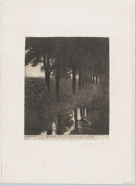 Trout Pond, Franz von Stuck (German, Tettenweis 1863–1928 Munich), Etching 