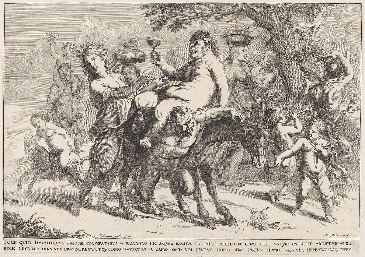 The Triumph of Bacchus, Jan Popels (Flemish, active Antwerp, 1633–63), Etching 