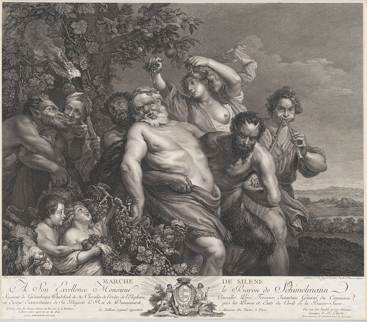 The Triumph of Silenus, Nicolas de Launay (French, Paris 1739–1792), Engraving 