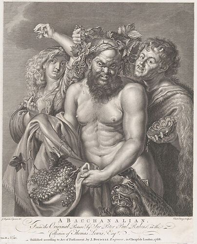 Bacchus accompanied by a Bacchante and a faun