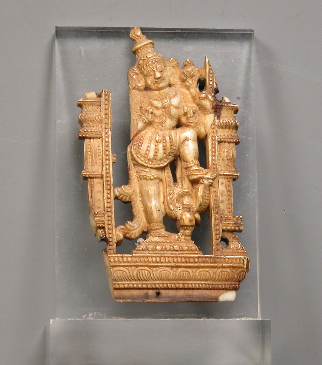 Openwork Panel Depicting a Door Guardian (Dvarapala), Ivory, India (Karnataka, Mysore or Tamil Nadu) 