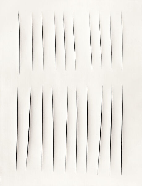 Spatial Concept, Expectations (Concetto Spaziale, Attese), Lucio Fontana (Italian, 1899–1968), Water-based paint on canvas with slashes 