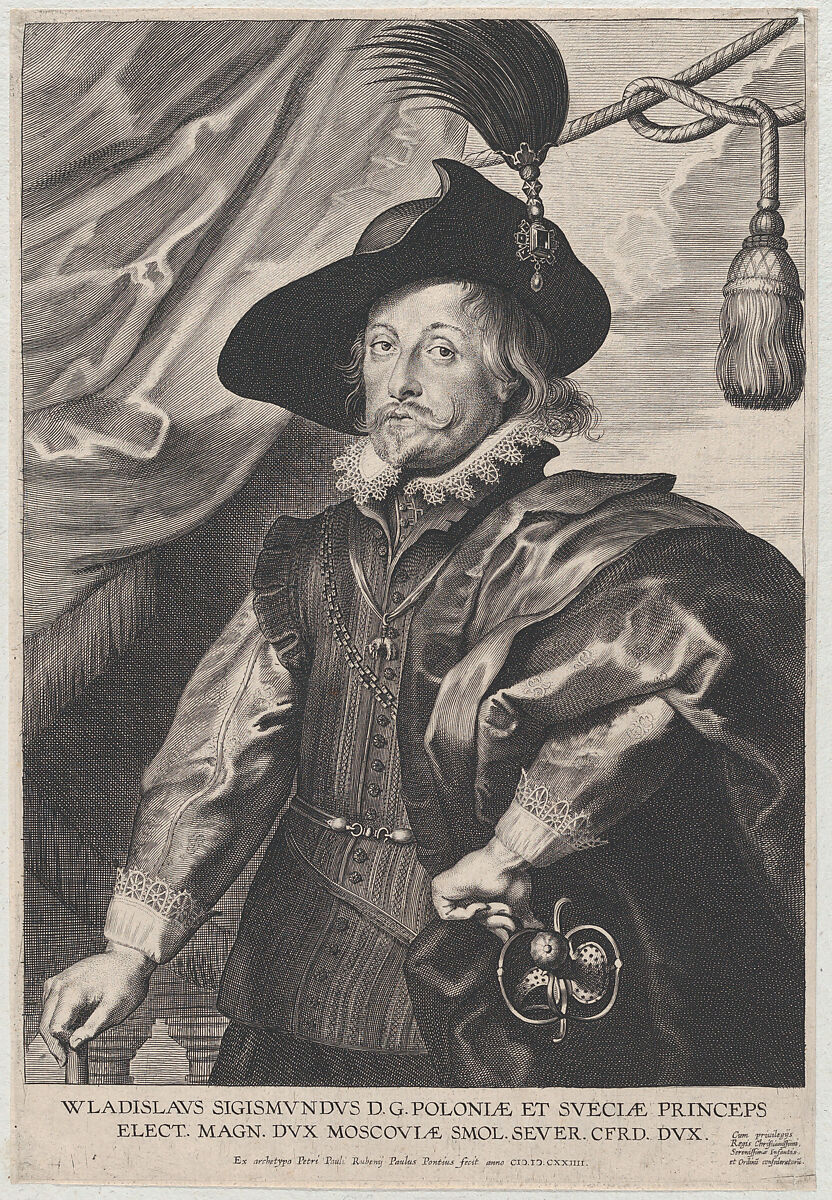 Portrait of Wladislaus Sigismond, Prince of Poland and Sweden, Paulus Pontius (Flemish, Antwerp 1603–1658 Antwerp), Etching and engraving; second state of two (Hollstein) 