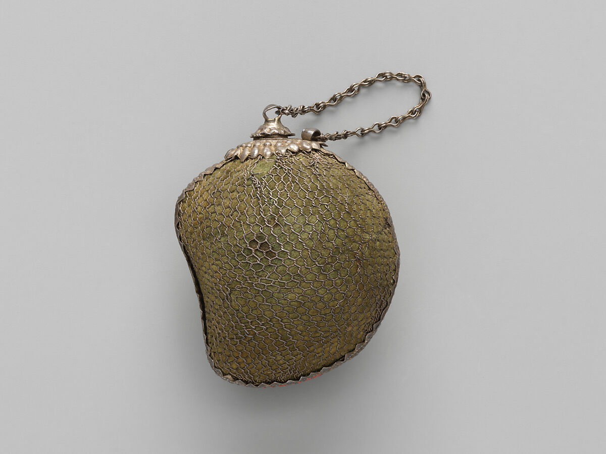 Vessel in the form of a Mango, Silver and fabric, India (Mughal)