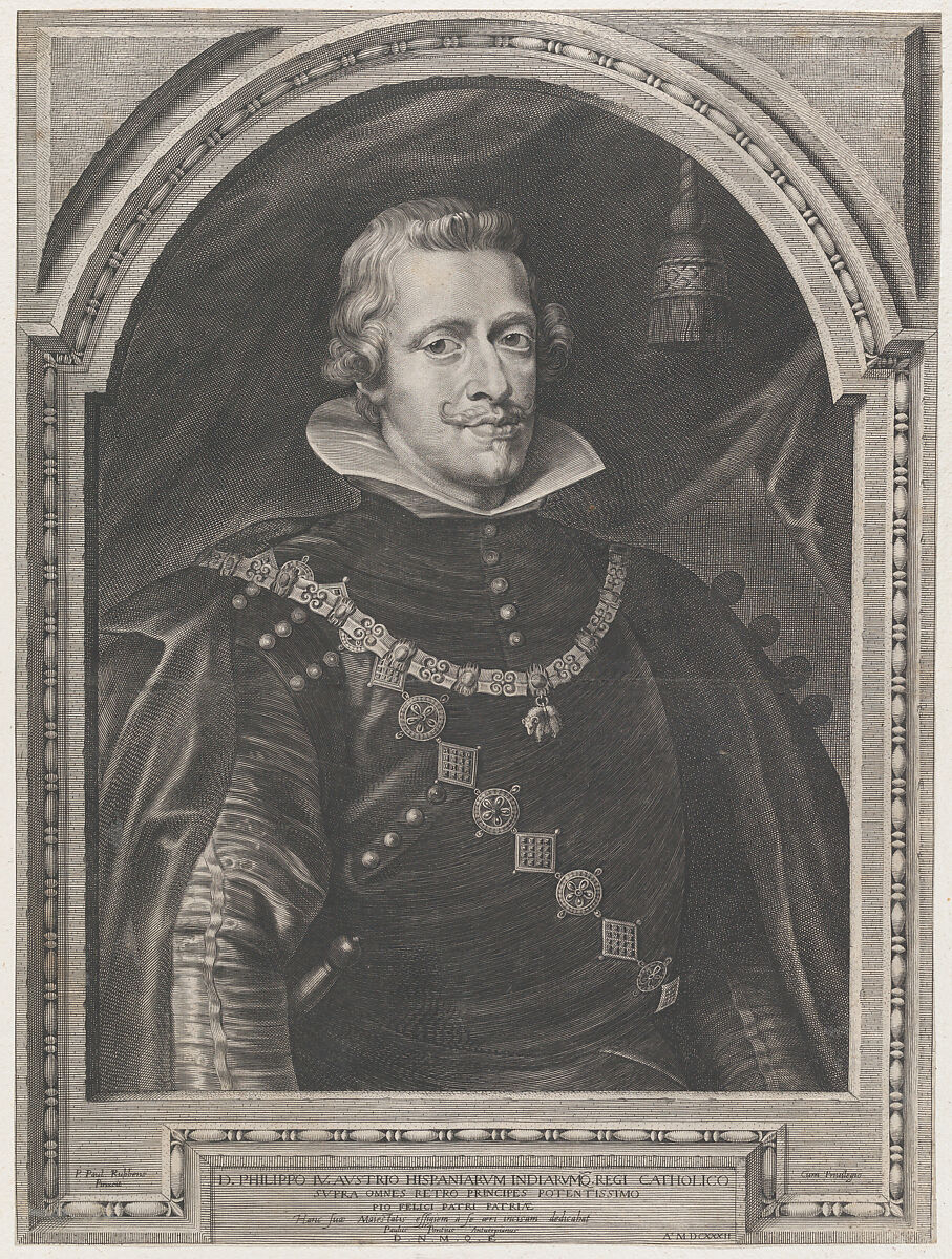 Portrait of Philip IV, Paulus Pontius (Flemish, Antwerp 1603–1658 Antwerp), Engraving; second state of three 