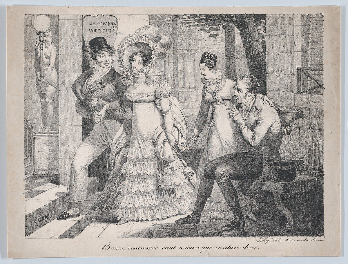 Bonne renommée vaut mieux que ceinture dorée, Sébastien Coeuré (French, active Paris, 1778–1831), Lithograph 