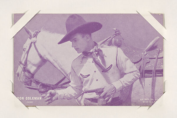 Don Coleman from Western Stars or Scenes Exhibit Cards series (W412), Exhibit Supply Company, Commercial color photolithograph 