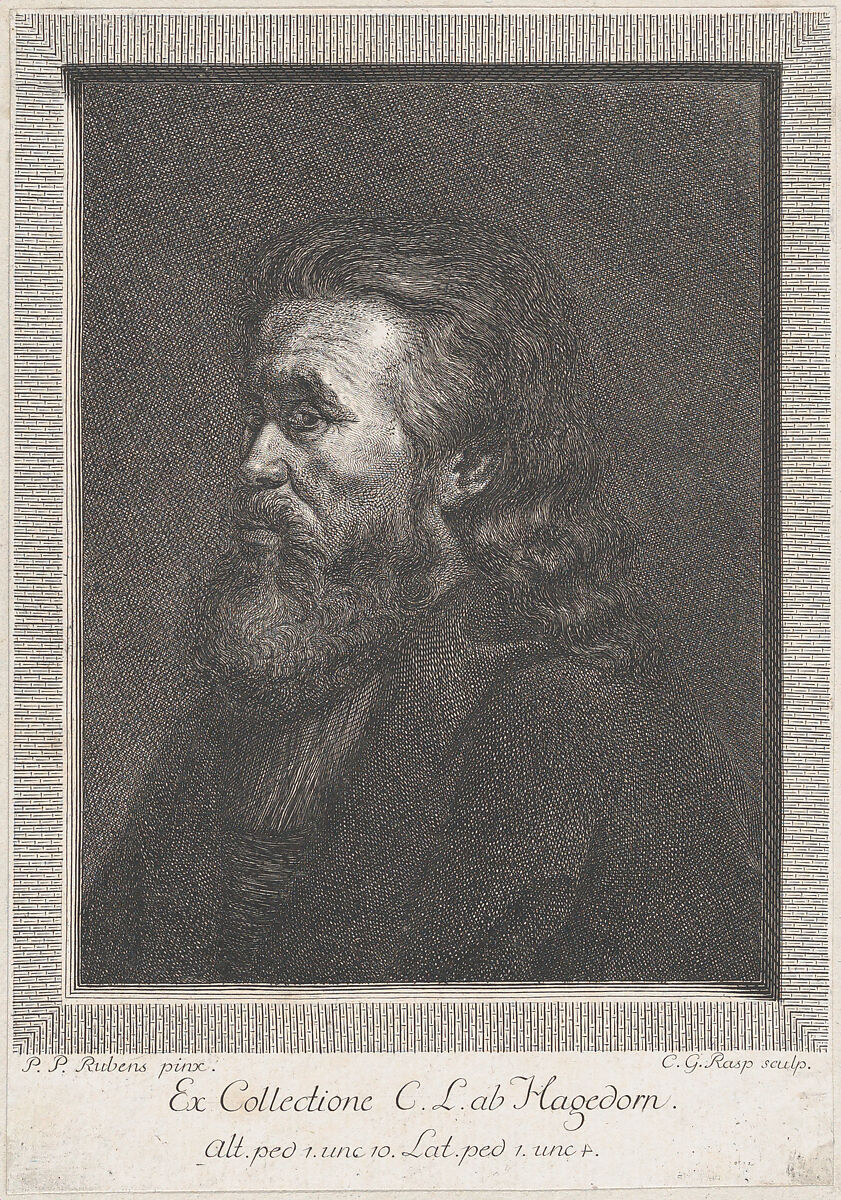 Portrait of an old man with a beard, Carl Gottlieb Rasp (German, Dresden 1752–1807 Dresden), Engraving 