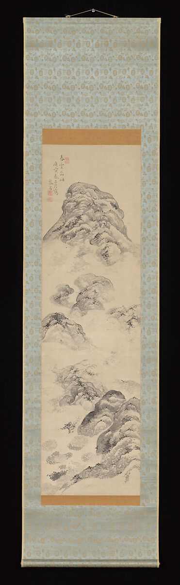 Spring Clouds Arising from the Gorge, Ike no Taiga (Japanese, 1723–1776), Hanging scroll; ink on paper, Japan