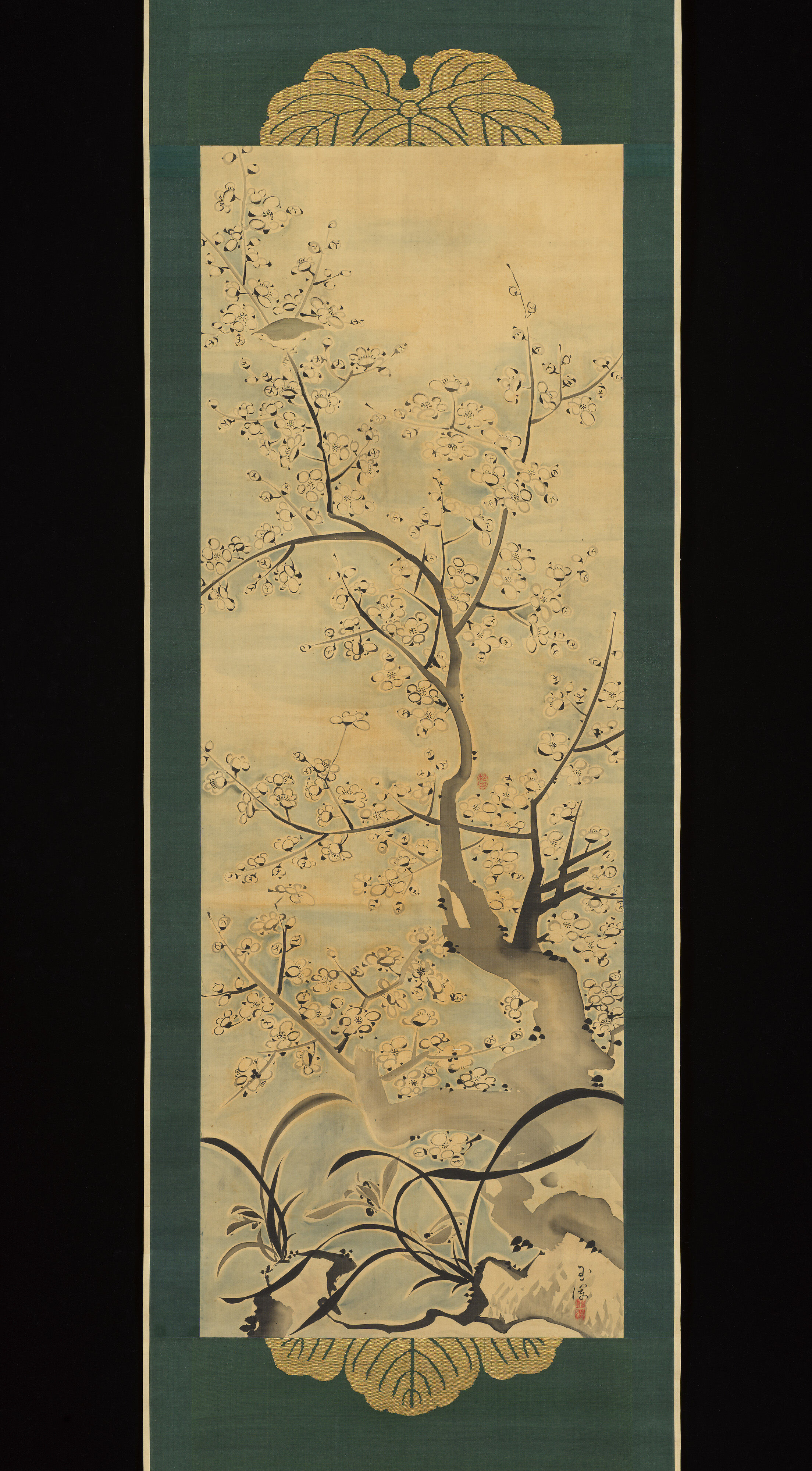 Ike (Tokuyama) Gyokuran - Warbler in a Plum Tree - Japan - Edo
