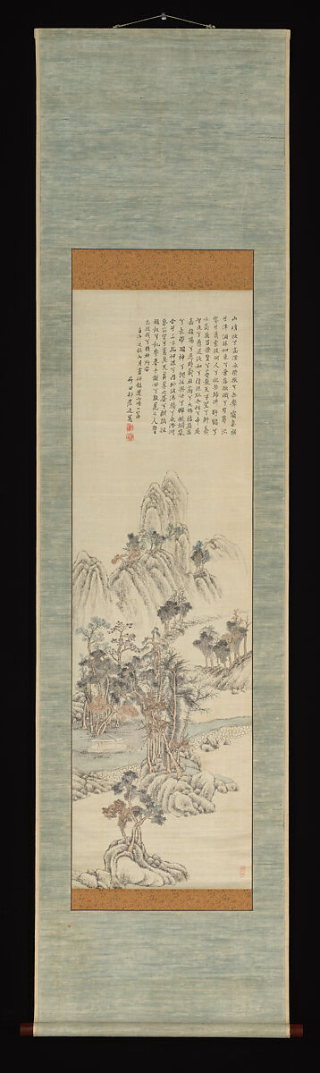 Returning to the Mountains, Accompanied by Cranes, Tanomura Chikuden (Japanese, 1777–1835), Hanging scroll; ink and color on satin, Japan