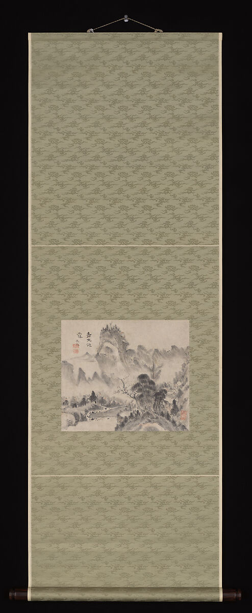 In Verdant Mountains Hoping for Snow, Urakami (Uragami) Gyokudō (Japanese, 1745–1820), Hanging scroll; ink on paper, Japan